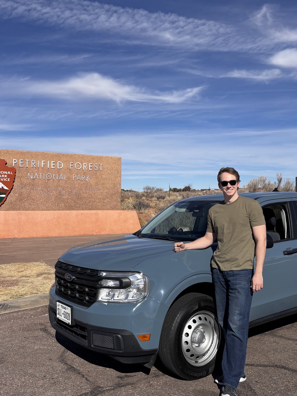 Ford Maverick at Petrified Forest National Park